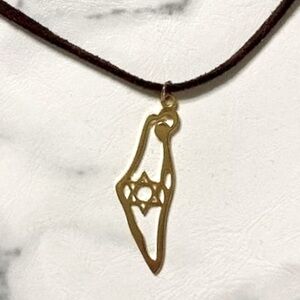 gold Israel map pendant